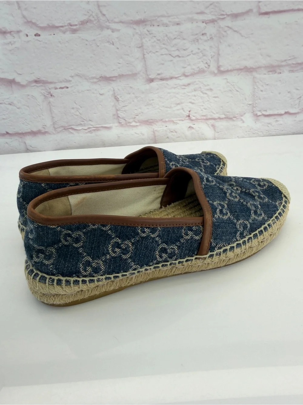 Gucci Blue Denim Espadrille Flats 6.5